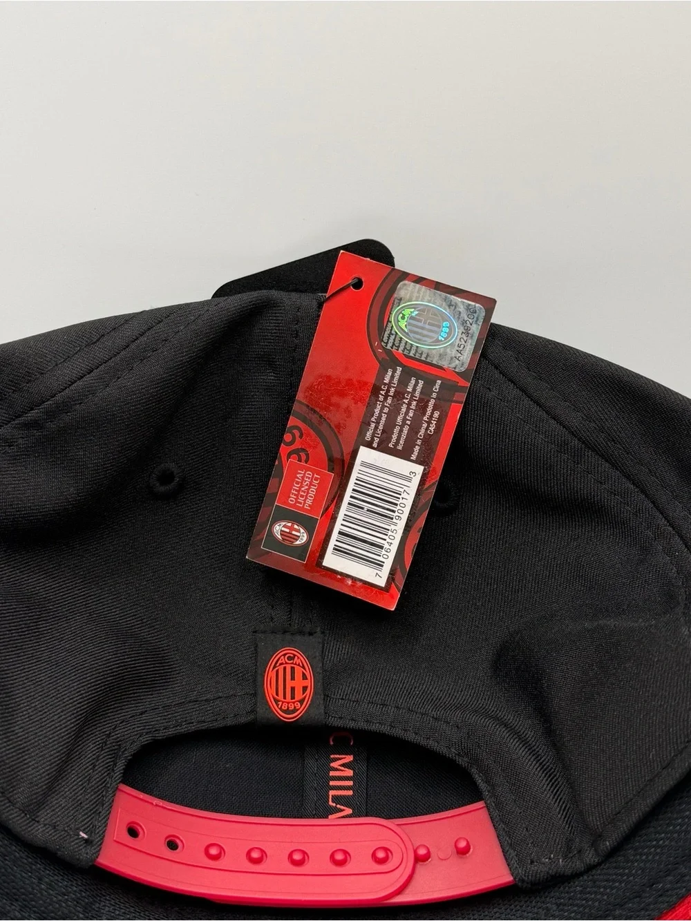 AC Milan Fi Collection Italy Soccer Snapback Adults Flat Bill Black Red Hat Cap